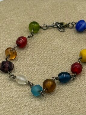 Multicolor Glass Bead Bracelet/ anklet - Women Jewelry